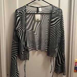 H&M Zebra Sheer Top
